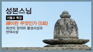 성본스님 - 선(禪)이란 무엇인가 (5회). 좌선의 정의와 불성사상과 반야사상.