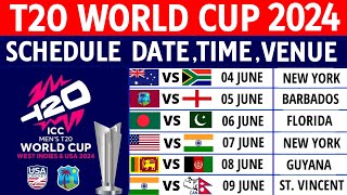 ICC T20 World Cup 2024 Schedule, All Teams, Venues, Date, Host Nations | T20 World Cup 2024 Details