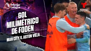 Doblete de Foden con Gol de billarista para el 3-1 - Manchester City v. Aston Villa | Premier League