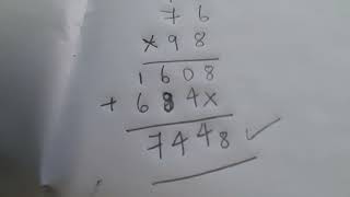 VEDIC  MATHS  MULTIPLICATION  (Urdhva tiryak method) two digit in step by step