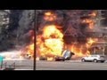 Huge fire in Kazakhstan after petrol tanker crash