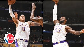 LeBron James, Kyle Kuzma combine for 58 points in win | Kings vs. Lakers | NBA H