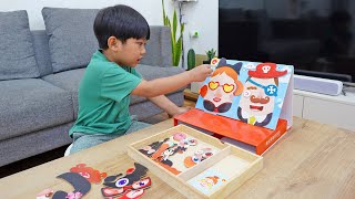 Bikin Wajah Orang Pakai Magnet - Dress Up Puzzle | Dunia Kyo