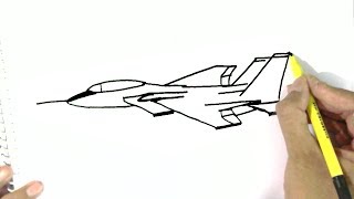 How to draw a Fighter Jet, aeroplane - in easy steps for  beginners