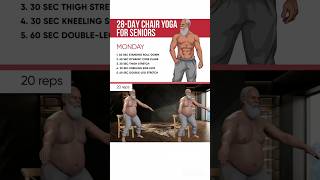 28 Days Chair YoGa for Seniors #shorts #fitness #workout