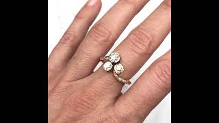 Clover Antique Edwardian Three Stone Diamond Engagement Ring