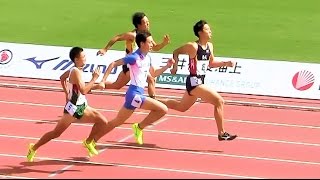 2015和歌山国体陸上 少年男子A100ｍ予選1組 20151002