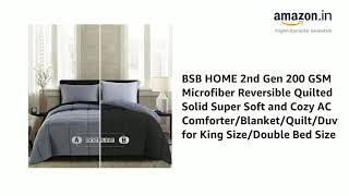 Buy BSB HOME Microfiber Reversible Quilted Solid SuperSoft AC Comforter Blanket, link in comment box