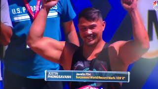 Justin Phongsavanh F54 javelin world record