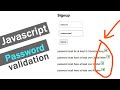 Javascript password validation on user signup forms | How to | Quick programming tutorial