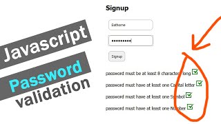 Javascript password validation on user signup forms | How to | Quick programming tutorial