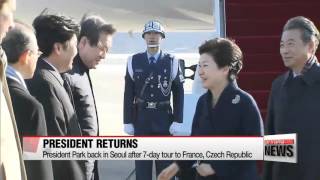 President Park returns from 7－day tour to France and Czech Republic