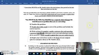 Quiz and Test Correction Procedures