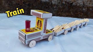 How To Make Matchbox Train At Home // DIY toy Train