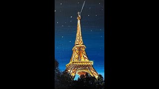 Painting Eiffel Tower with acrylic