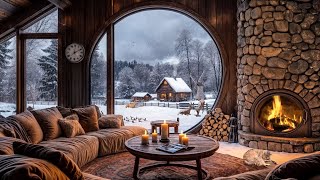 ❄️Winter Woodland Retreat🏡Fireplace, Gentle Snowfall \u0026 Tranquil Forest Ambience for Cozy Relaxation🔥