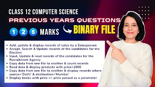 QUESTIONS & PROGRAMS on BINARY FILE | Class 12 Computer Science | ENGLISH