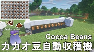 【マイクラ1.21】最も簡単に作れる低コスト高効率なカカオ豆自動収獲機の作り方解説！Minecraft Easiest Cocoa Beans Farm【マインクラフト/JE/便利装置】