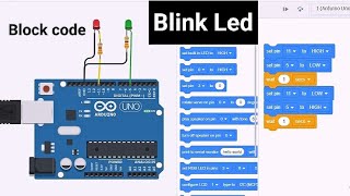 Leds \u0026 Breadboards With Arduino in Tinkercad | Block Coding | Blink Led | Simple  in hindi