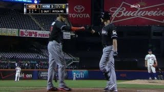 MIA@NYM: Ruggiano rips a solo home run to deep left