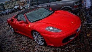 Ferrari F430 Spider in Helsinki - revs, sweet V8 sound!!