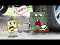 Run Away !! Car Crushing Spongebob baby vs Spongebob Zombie 🚓 Crushing Crunchy & Soft Things by Car