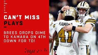 Brees Drops Dime to Kamara on 4th Down for TD!