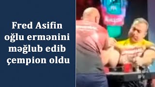 Fred Asifin oğlu ermənini məğlub edib çempion oldu