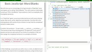 Basic JavaScript Word Blanks free code camp Dani