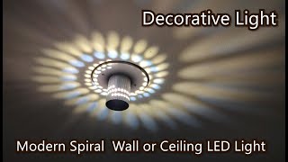 Decorative Light | 3W Modern Metallic Body Spiral Wall or Ceiling LED Light | POWER-GEN