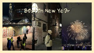 보스턴 새해 브이로그 Boston New Year V-log (City Hall Plaza 카운트다운, 불꽃놀이, 떡국 끓여먹기)