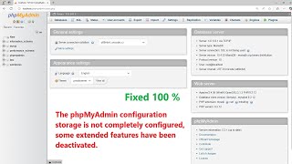 How to fix The phpMyAdmin configuration storage is not completely configured error in XAMPP