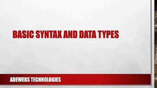 4 Learning Python & Django In 1hr Part One - Basic Syntax Variables & Data Types (Part 1)