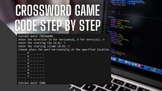 Crossword game Code step by step in Python