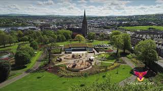 Stock Drone footage Brooke Park, Derry