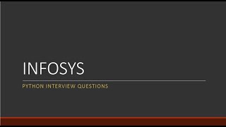 Infosys Python Interview Questions Experienced #python #pythonprogramming