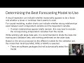 Determine the Best Time Series Forecasting Model