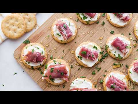 Prosciutto Bites with Mustard Crème Fraîche