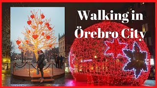 Walking in the Örebro city in December