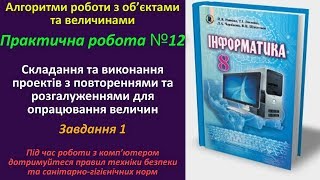 Практична робота № 12. Складання проектів з повтореннями та розгалуженнями.Завд 1 | 8 клас | Ривкінд