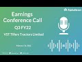 VST Tillers Tractors Limited Q3 FY22 Earnings Concall