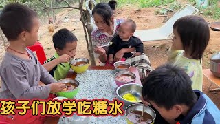 给孩子们煮个番薯糖水，去接孩子们放学，他们可开心了【三妹铭凯】