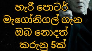 life story about professor macgonagall (හැරී පොටර් කතාවේ එන,මැගෝනිගල් ගැන ඔබ නොදත් කරුනු 5ක්