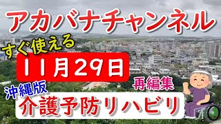 再編集【１１月２９日にすぐ使えるリハビリ＆介護レク】■座ってできる認知症予防体操■いい肉の日に早口言葉■ハルサーリハビリ■記念日やウチナーグチも学べるアカバナチャンネル