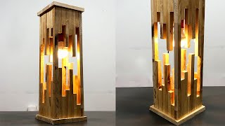 Make a modern wood lamp from pallets - creativity crafts idea