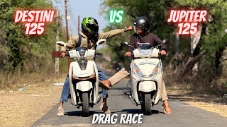 New Hero Destini 125 Vs Tvs Jupiter 125 Drag Race | 2025 Destini 125 vs Jupiter 125 Race🔥