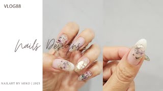 一起做美甲No.4｜乾花美甲｜美甲教學｜ネイル｜ nails 2023 ｜ vlog#88