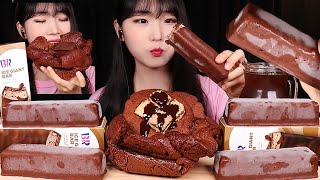 🍫GIANT CHOCOLATE BAR ICE CREAM CHOCOLATE MONSTER BROWNIE 베스킨 아이스 자이언트바 몬스터 브라우니 초코쿠키 먹방 MUKBANG ASMR