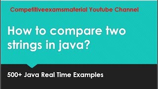 How to compare two Strings in java?
