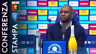 Conferenza stampa di Patrick Vieira dopo Empoli-Genoa 28/12/2024